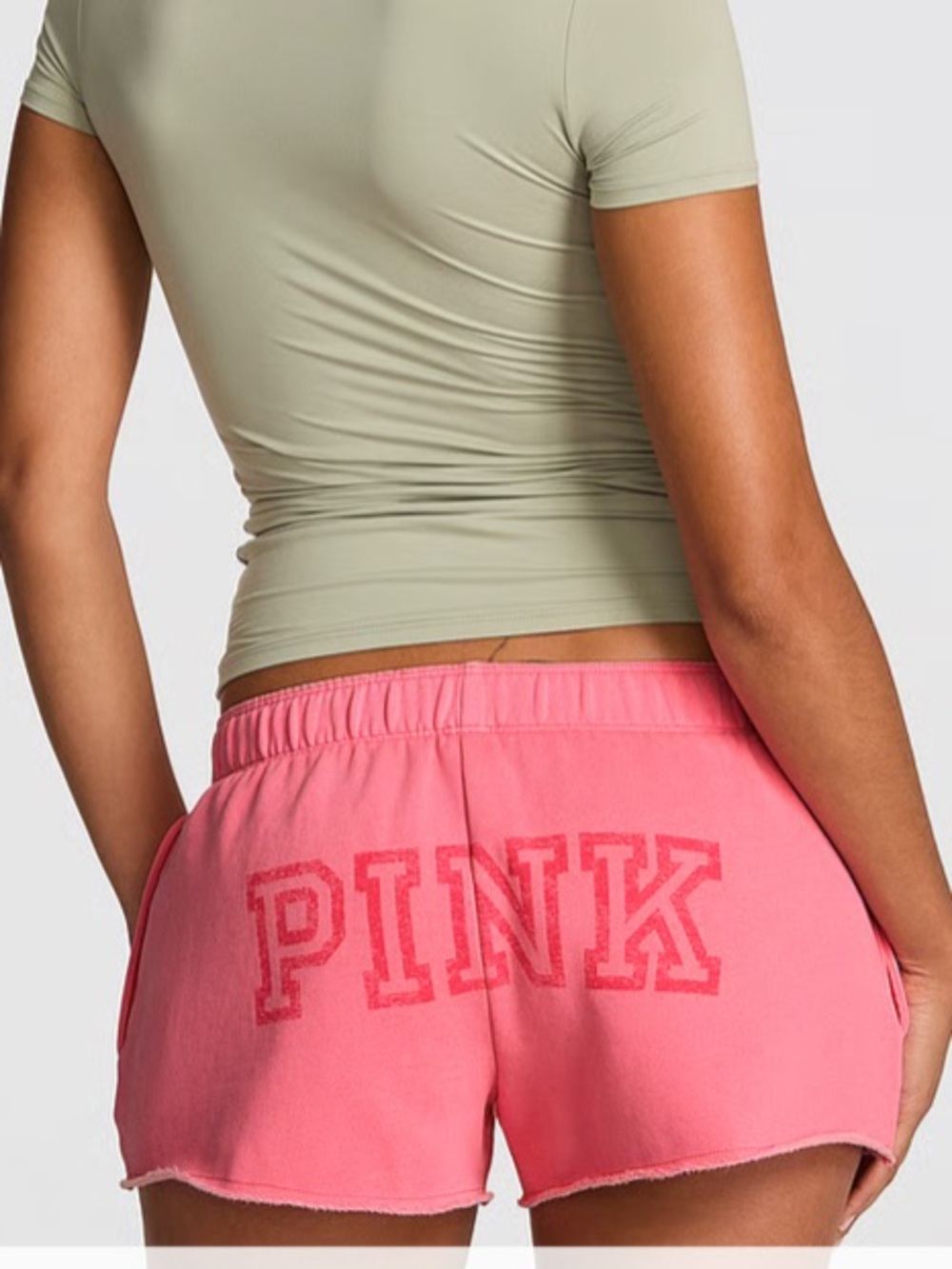 🍑VS Pink Campus Fleece Shortie lounge shorts sz M NWT